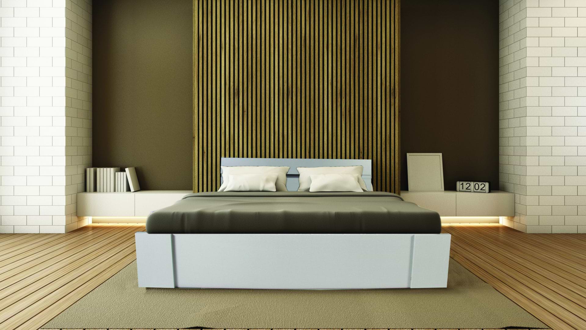 מיטה מעוצבת מלמין יצוק  140X190  דגם 7001 צבע לבן + מזרן קפיצים מתנה Olympia 