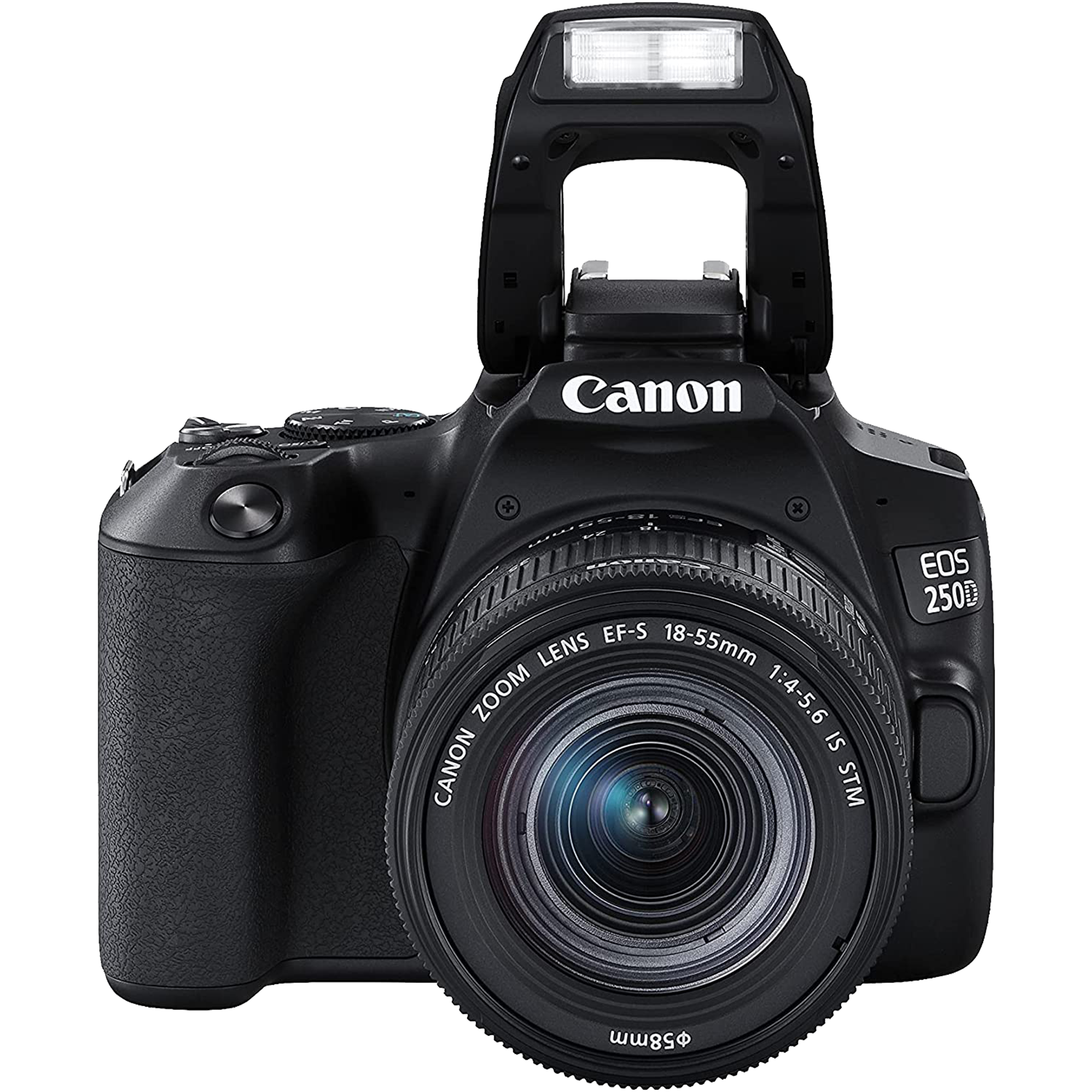מצלמה רפלקס דיגיטלית הכוללת עדשה Canon EOS 250D DSLR 24.1MP EF-S 18-55mm f/4-5.6 DC III - צבע שחור שלוש שנות אחריות ע