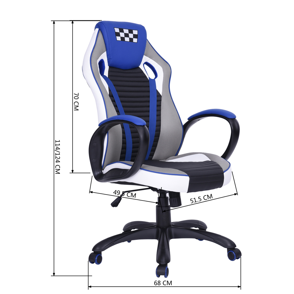 כיסא גיימינג דגם EMINEM צבע כחול HOMAX