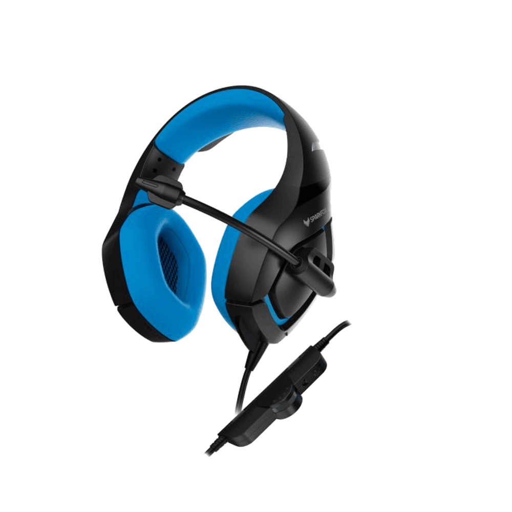 אוזניות גיימינג חוטיות Sparkfox K1 - צבע שחור וכחול שנה אחריות ע