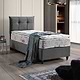 מיטת יחיד בריפוד בד קטיפתי עם ארגז מצעים ניקול אפור Home decor 90/190