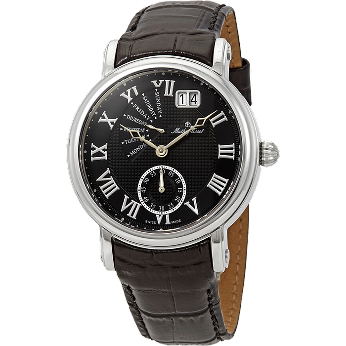 שעון יד לגבר Mathey Tissot H7020AN 43mm צבע שחור/עור שחור/זכוכית ספיר/רטרוגרד - אחריות לשנתיים