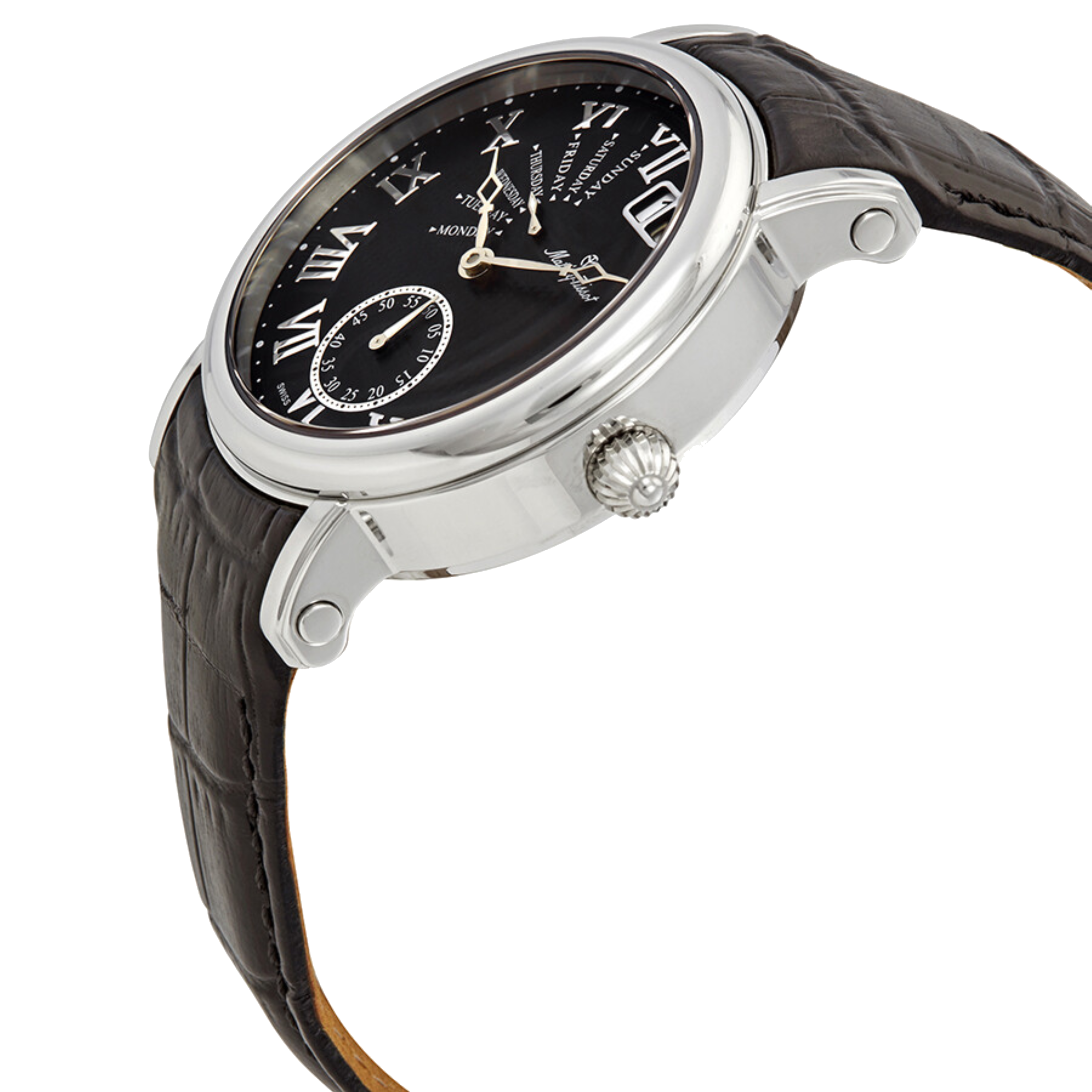 שעון יד לגבר Mathey Tissot H7020AN 43mm צבע שחור/עור שחור/זכוכית ספיר/רטרוגרד - אחריות לשנתיים