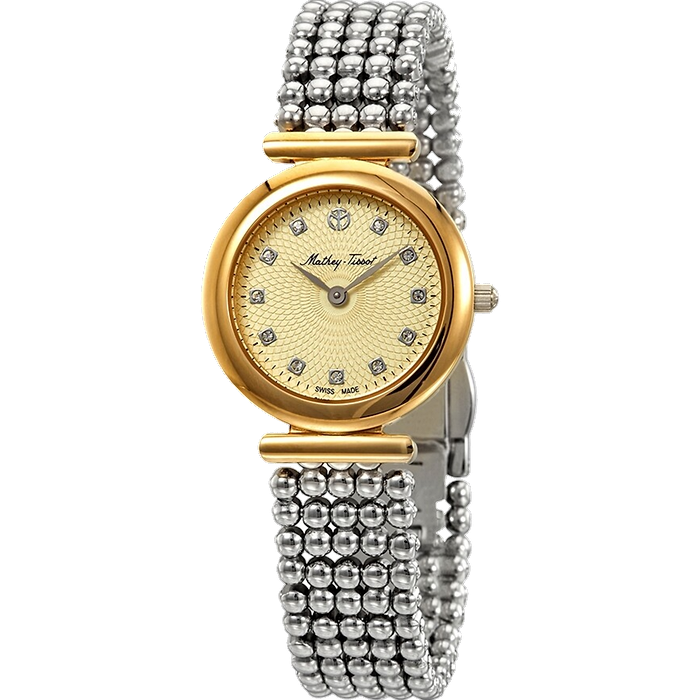 שעון יד לאישה Mathey Tissot D539BDI 28mm צבע כסף/זהב/זכוכית ספיר - אחריות לשנה עי היבואן