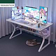 שולחן גיימרים ומחשב כתיבה רוחב 100 ס"מ מדגם Rosso Italy RSM-2055 - צבע לבן