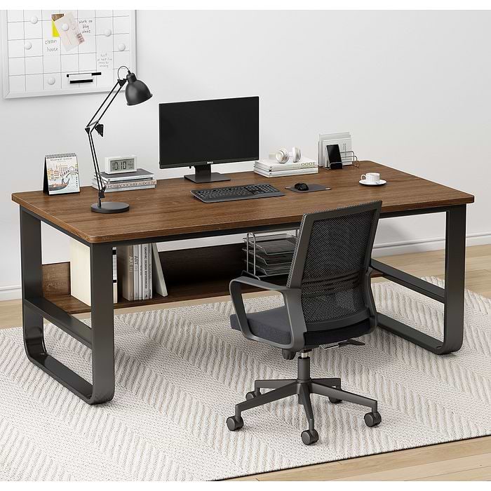 שולחן מחשב רוחב 140 ס''מ דגם TORONTO צבע עץ בשילוב שחור My office