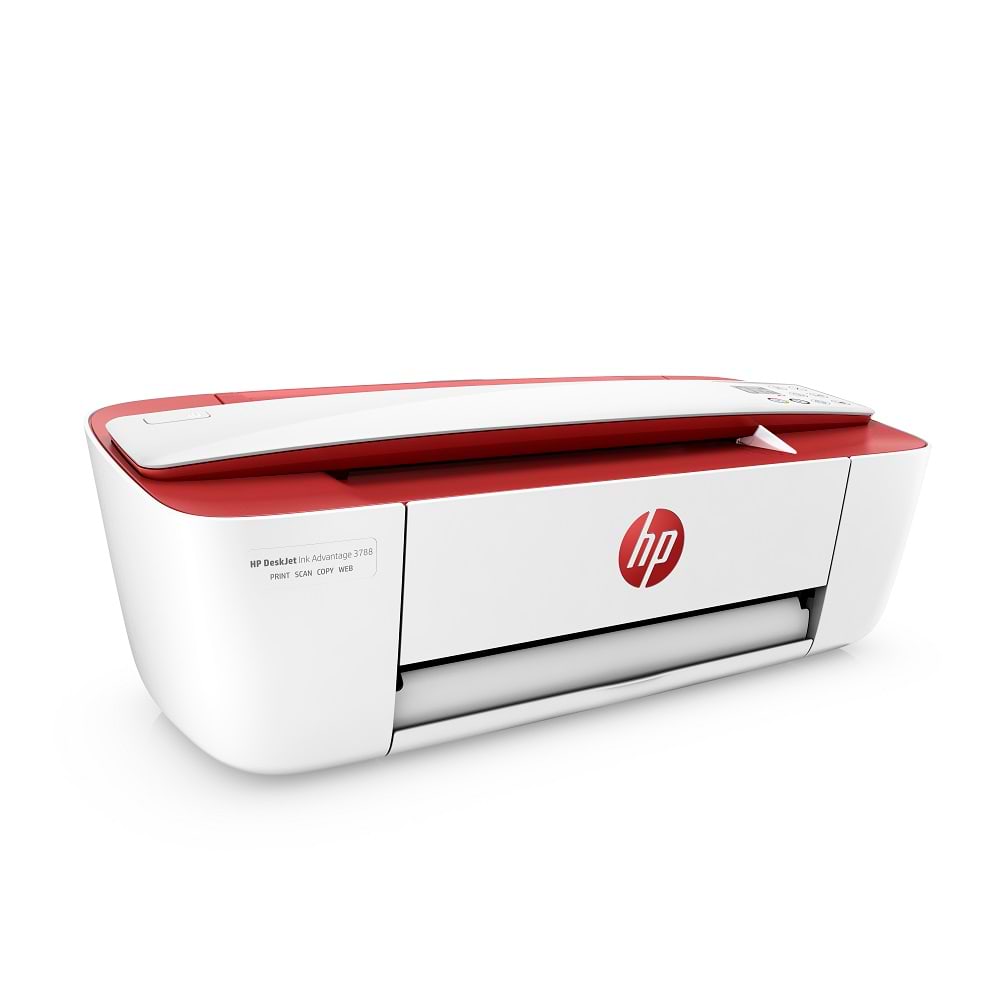 מדפסת אלחוטית משולבת HP DeskJet Ink Advantage 3788 AIO - צבע לבן ואדום שנה אחריות ע