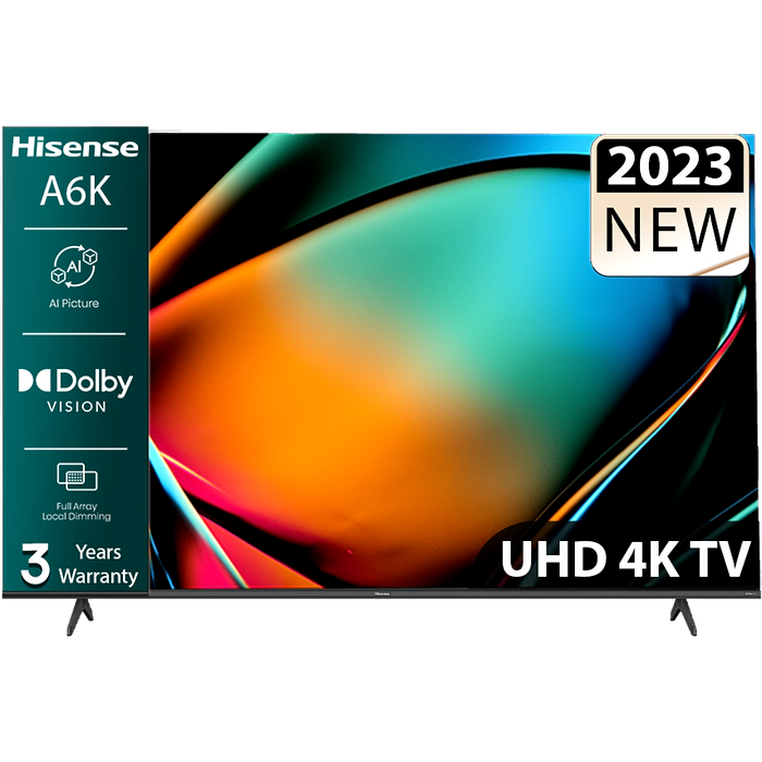 טלוויזיה בגודל 50" LED 50A6K 4K HISENSE - אחריות ניופאן יבואן רשמי