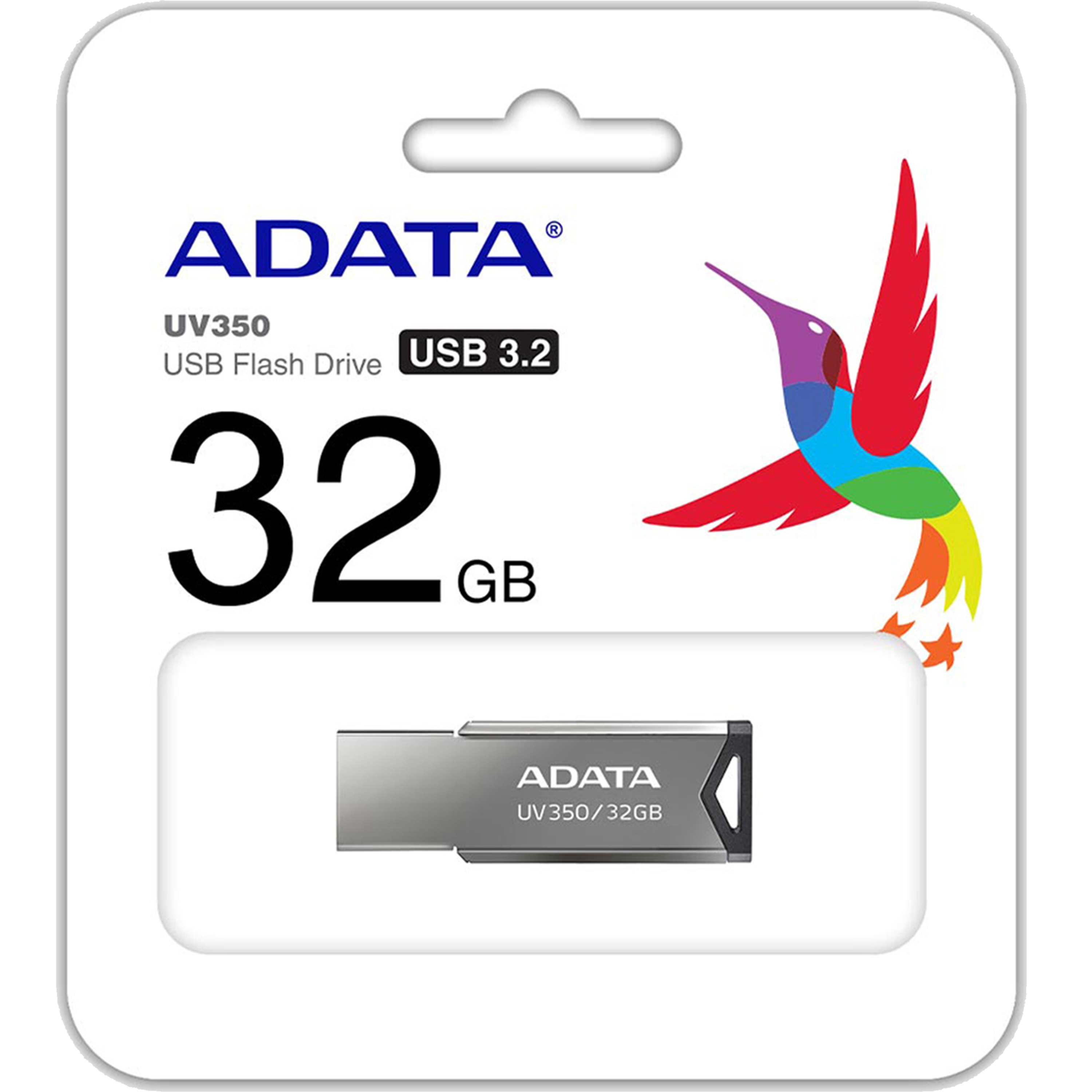 דיסק און קי ADATA USB 3.2 Flash Drive UV350 32GB - צבע כסף חמש שנות אחריות ע