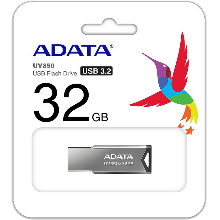 דיסק און קי ADATA USB 3.2 Flash Drive UV350 32GB - צבע כסף חמש שנות אחריות עי היבואן הרשמי
