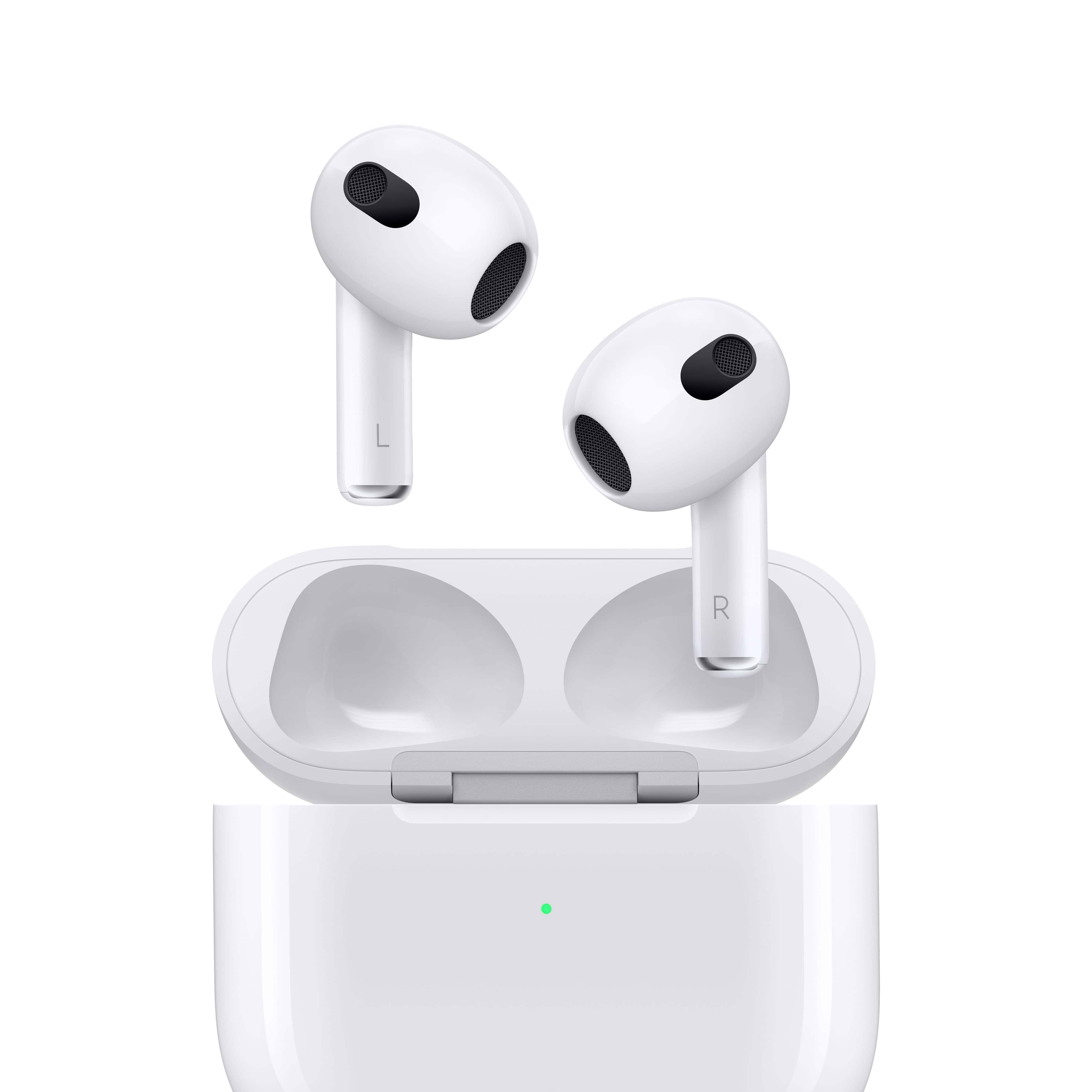 אוזניות אלחוטיות Apple AirPods 3 True Wireless עם מארז טעינה חוטי - צבע לבן שנה אחריות ע