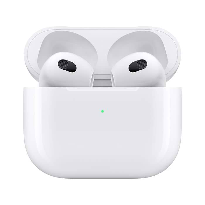 באנדל אוזניות אלחוטיות וכיסוי Apple AirPods 3 True Wireless עם מארז טעינה חוטית - צבע לבן שנה אחריות עי היבואן הרשמי
