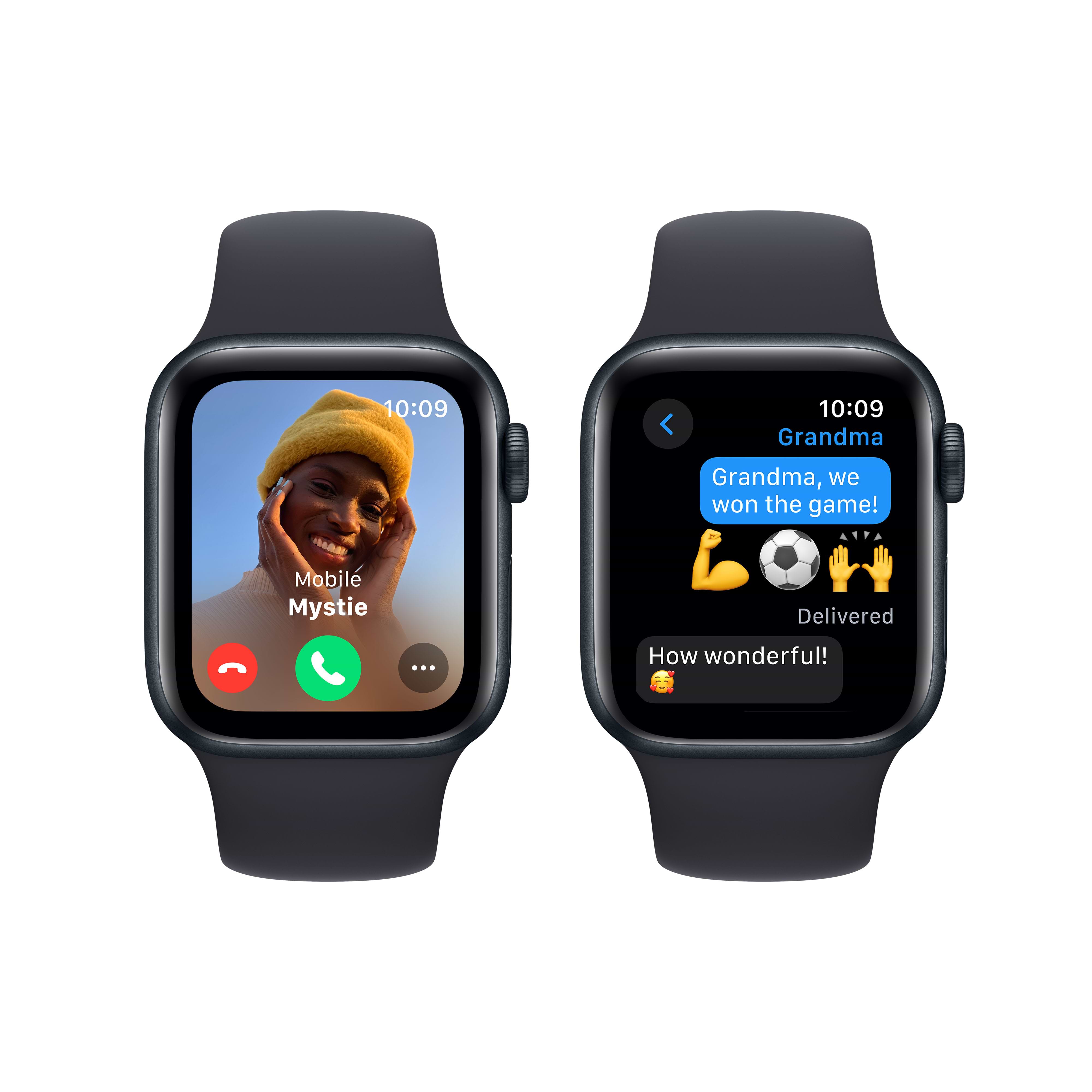 שעון חכם - Apple Watch SE (2023) GPS 40mm Midnight Aluminium Case with Midnight Sport Loop - צבע שחור חצות שנה אחריות ע״י יבואן רשמי