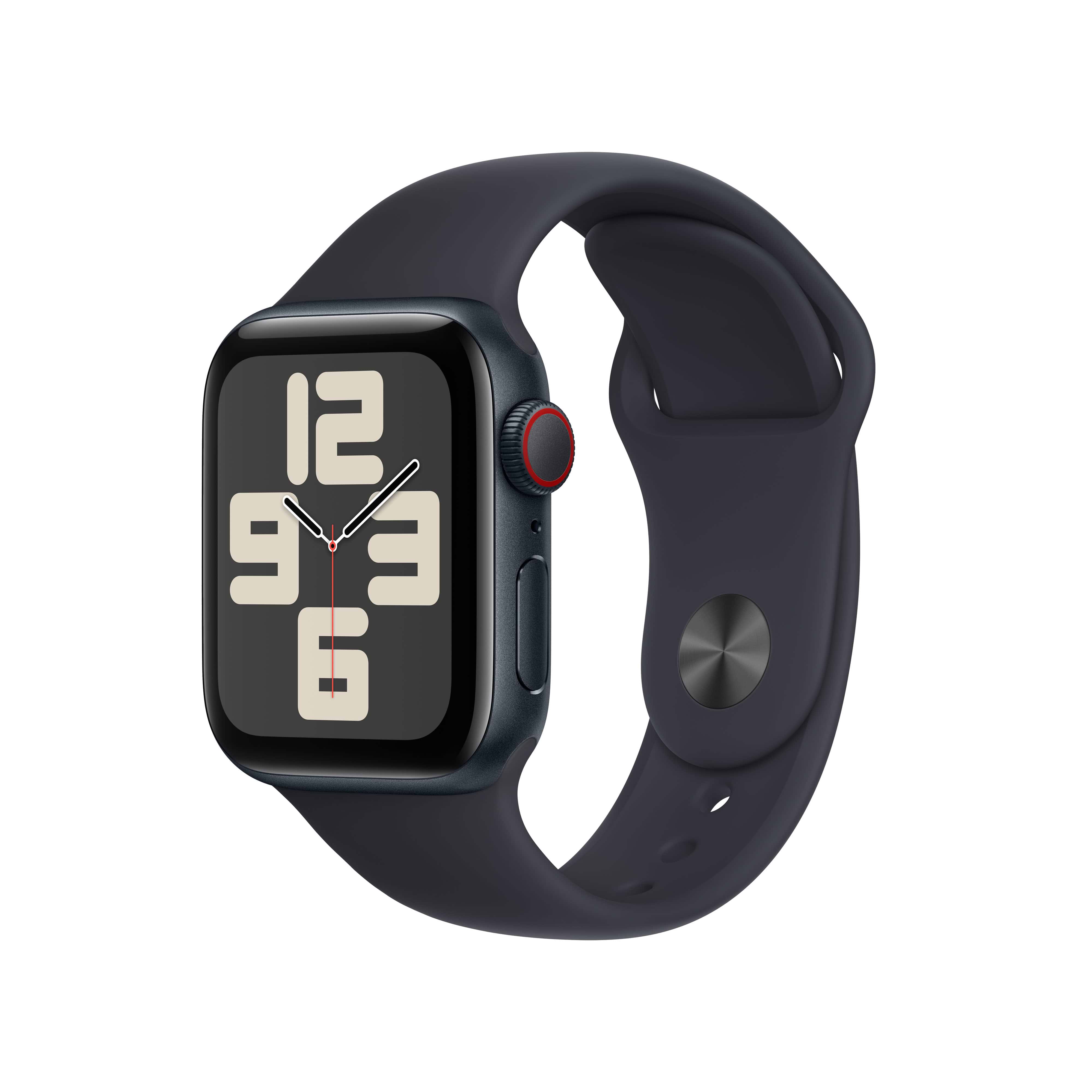 שעון חכם - Apple Watch SE (2023) GPS + Cellular 40mm Midnight Aluminium Case with Midnight Sport Band M/L - צבע שחור חצות שנה אחריות ע
