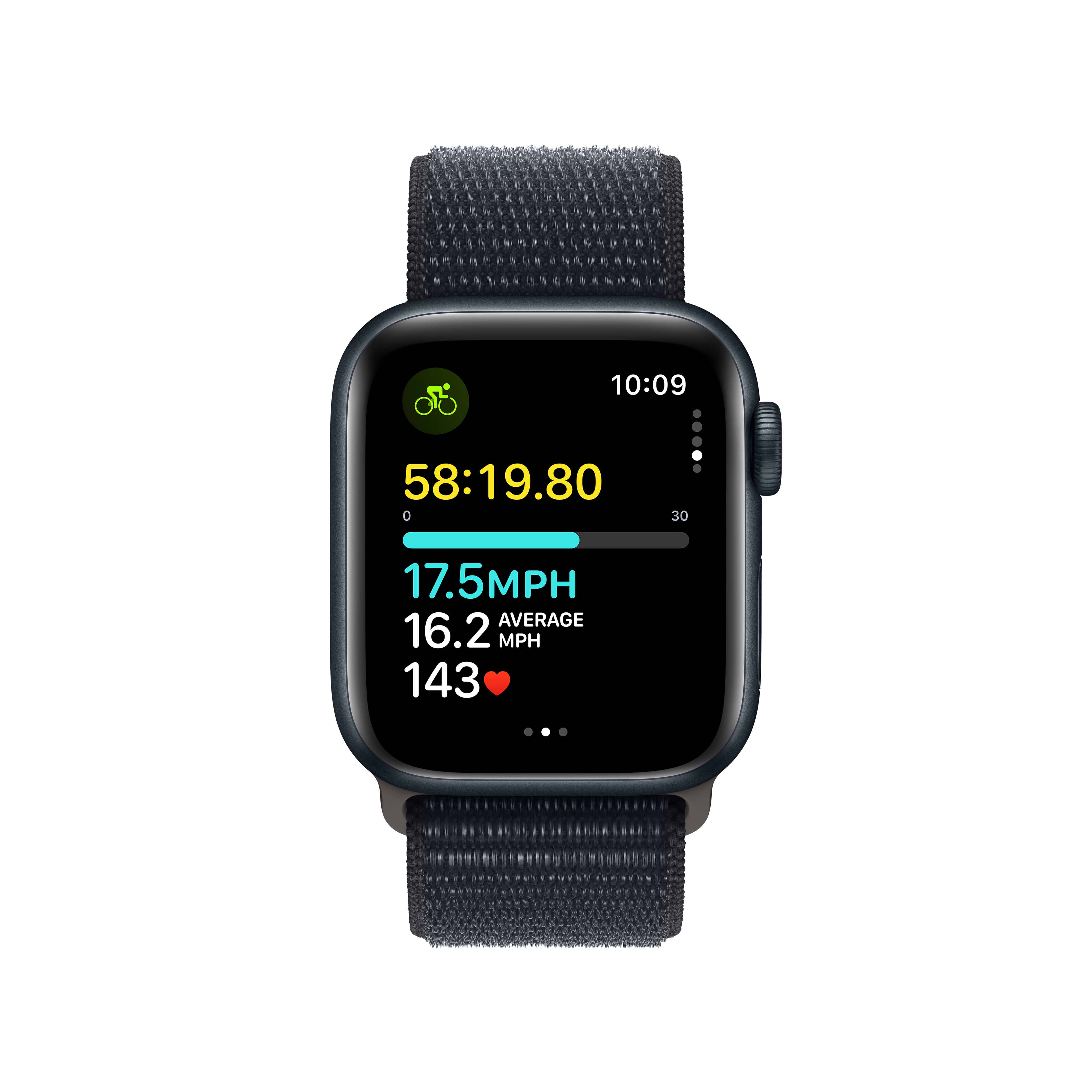 שעון חכם - Apple Watch SE (2023) GPS + Cellular 40mm Midnight Aluminium Case with Midnight Sport Loop - צבע שחור חצות שנה אחריות ע