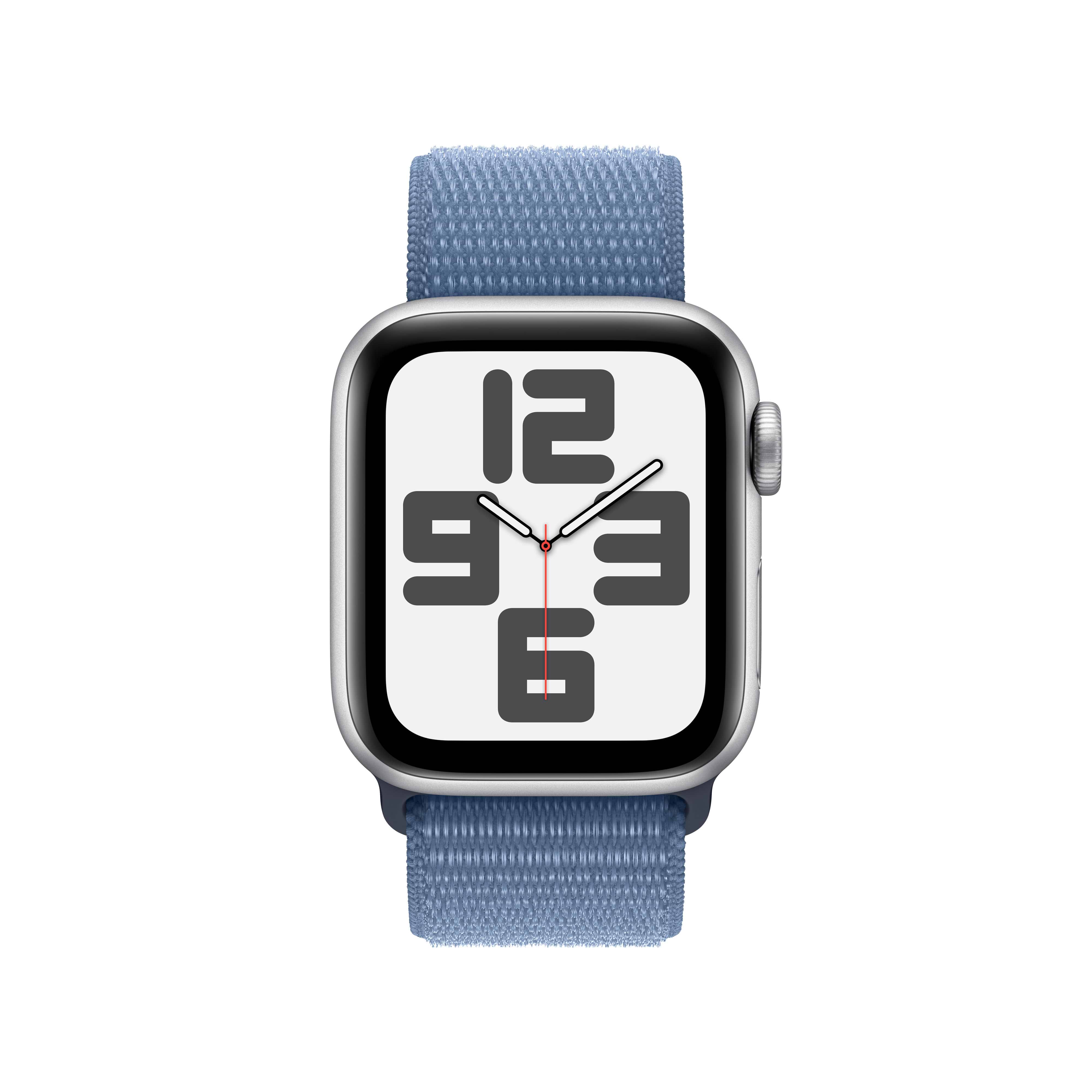 שעון חכם - Apple Watch SE (2023) GPS + Cellular 40mm Silver Aluminium Case with Winter Blue Sport Loop - צבע כסוף שנה אחריות ע