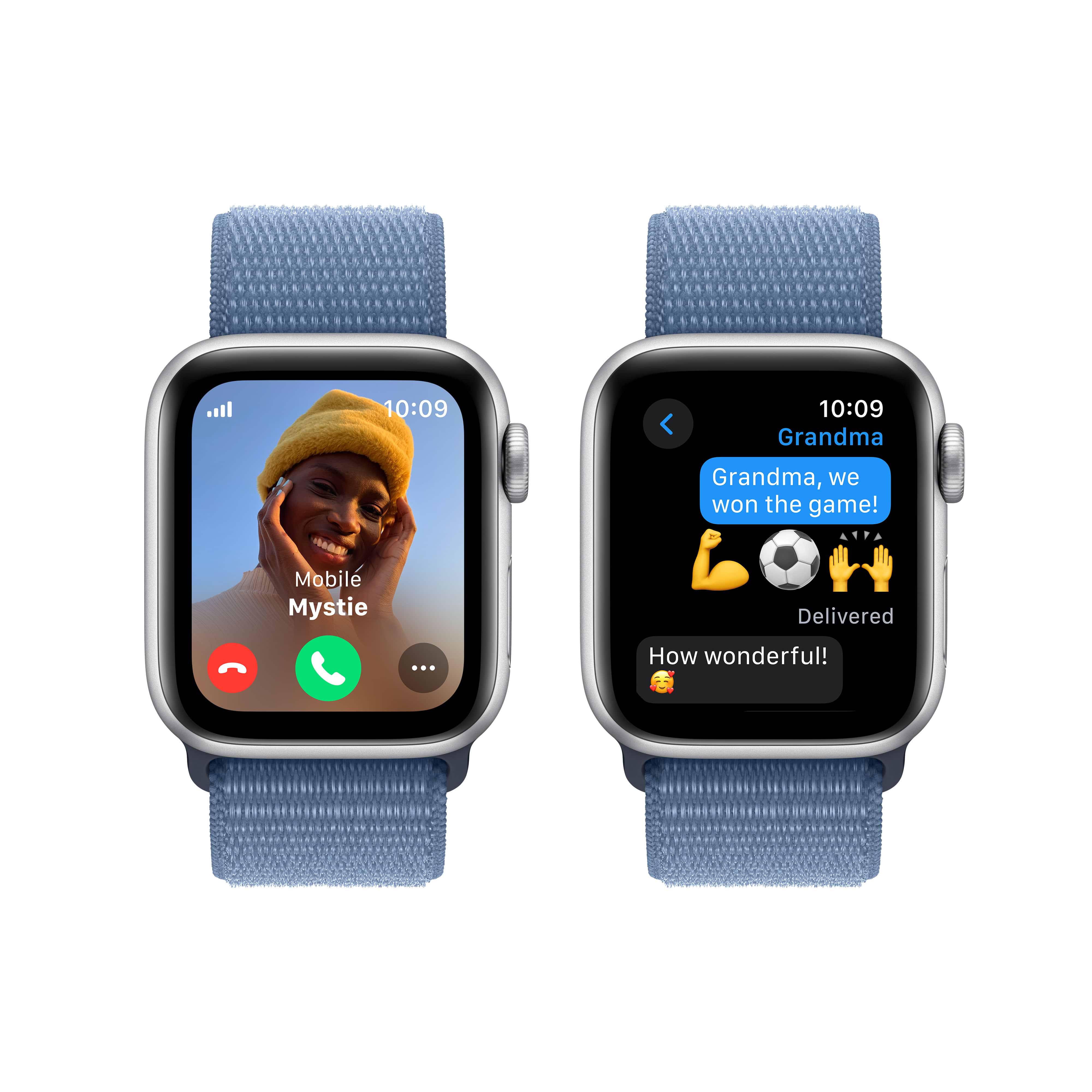 שעון חכם - Apple Watch SE (2023) GPS + Cellular 40mm Silver Aluminium Case with Winter Blue Sport Loop - צבע כסוף שנה אחריות ע