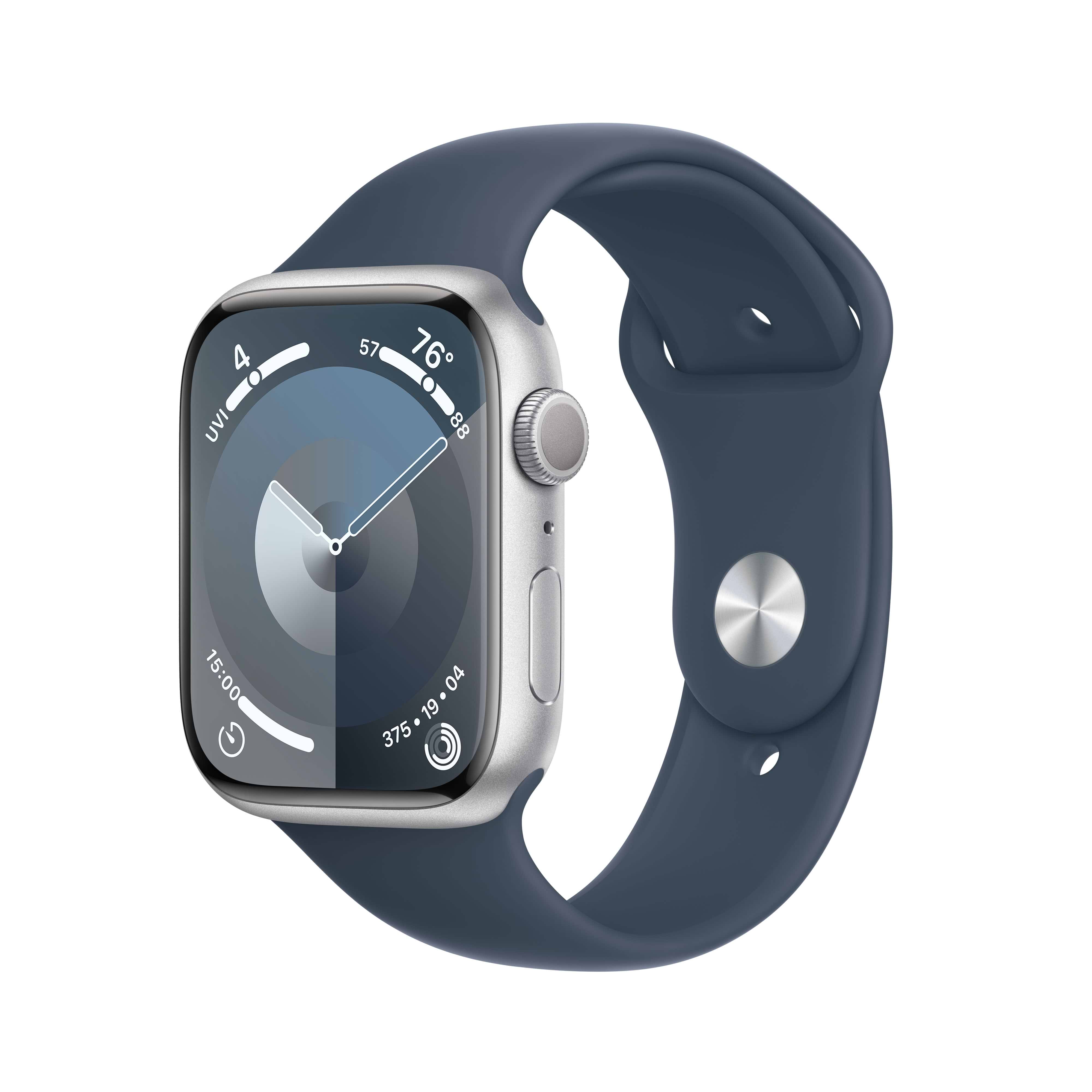 שעון חכם - Apple Watch Series 9 GPS 45mm Silver Aluminium Case S/M - צבע כסוף שנה אחריות ע