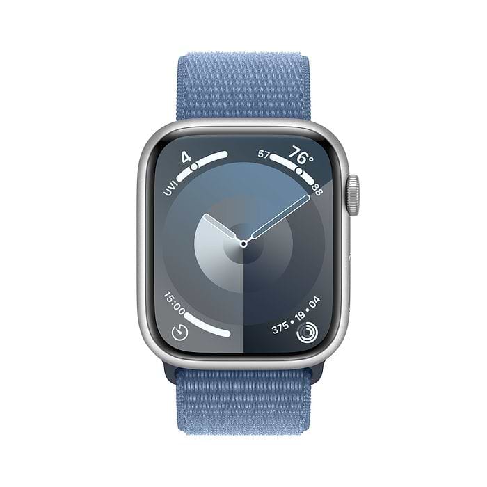 שעון חכם - Apple Watch Series 9 GPS + Cellular 45mm Midnight Aluminium Case with Midnight Sport Band - S/M  - צבע כסוף שנה אחריות עי היבואן הרשמי