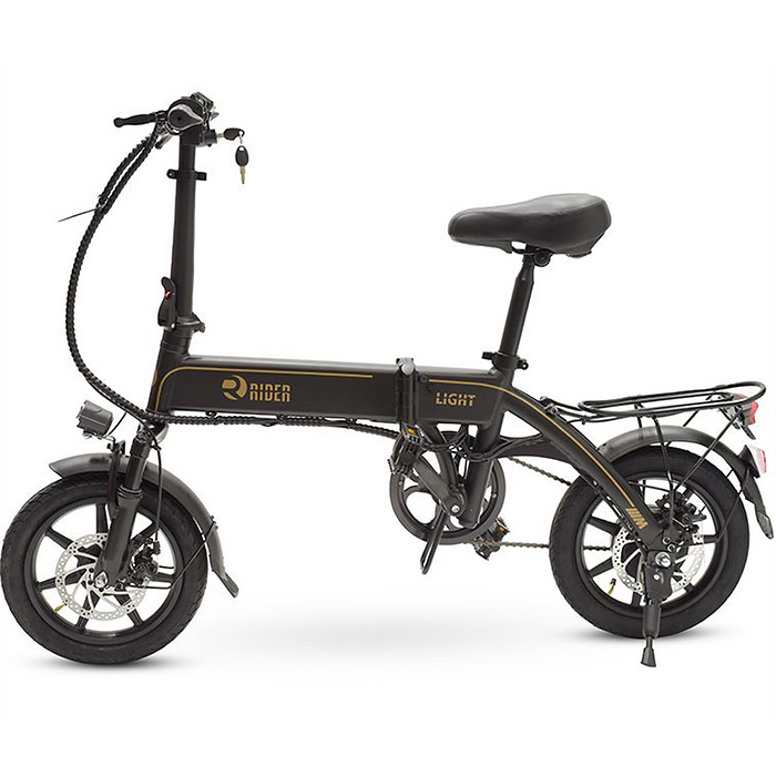 אופניים חשמליים עם צג דיגיטלי Rider Light - צבע שחור שנה אחריות עי היבואן הרשמי