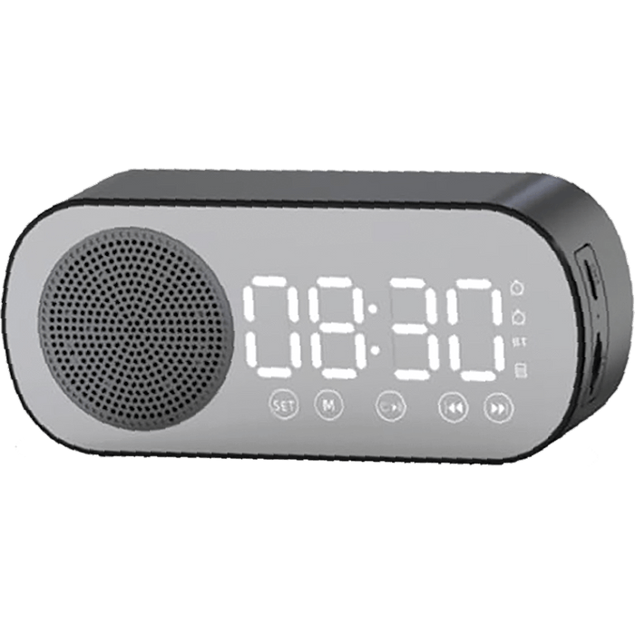 רמקול שעון מעורר חכם עם רדיו Sensor AMSB Bluetooth - צבע שחור שנה אחריות עי היבואן הרשמי
