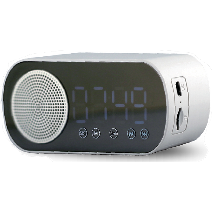 רמקול שעון מעורר חכם עם רדיו Sensor AMSW Bluetooth - צבע לבן שנה אחריות עי היבואן הרשמי