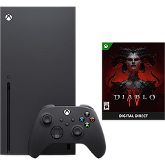 באנדל קונסולה Microsoft Xbox Series X 1TB כולל משחק Diablo IV - צבע שחור שנתיים אחריות ע"י היבואן הרשמי