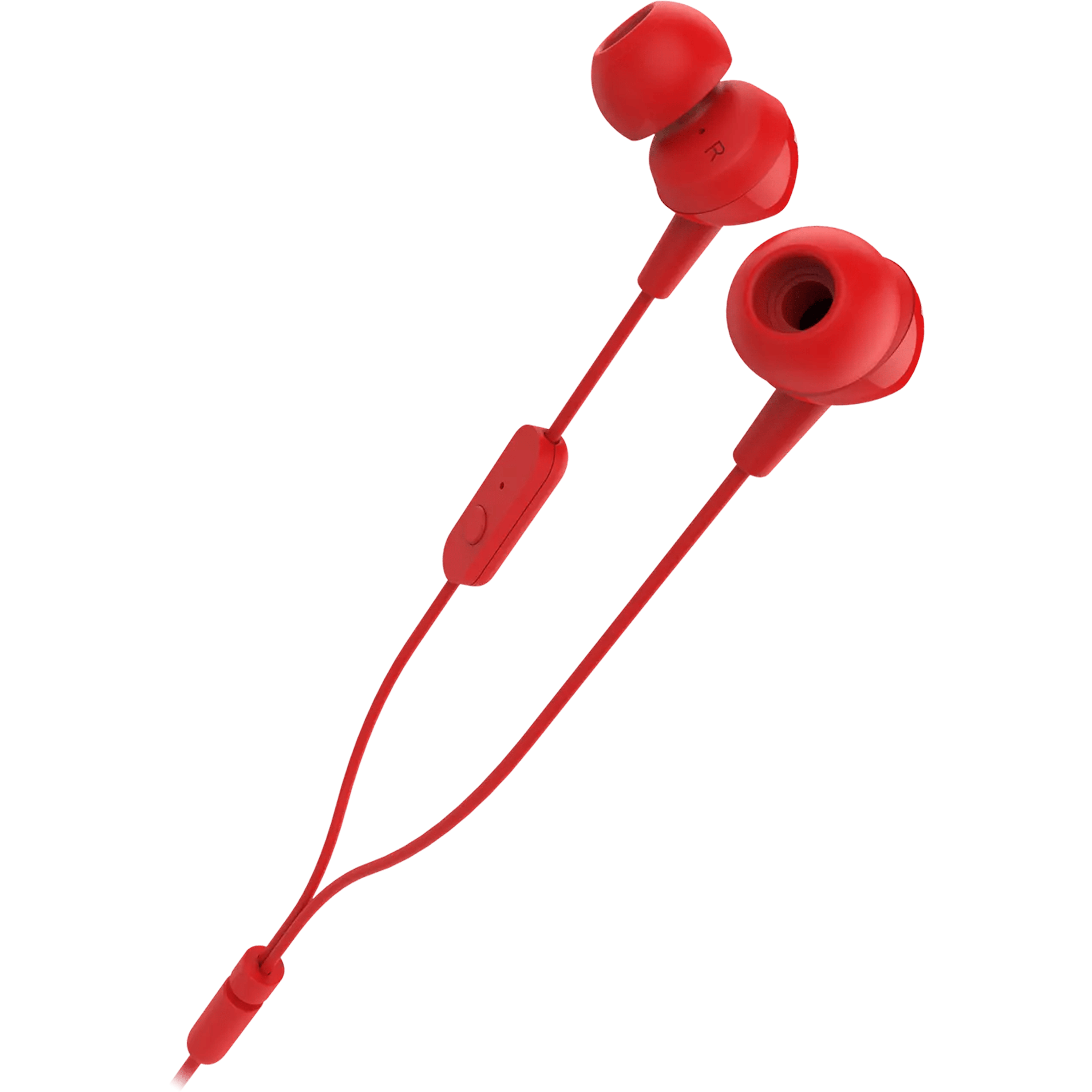 אוזניות חוטיות עם מיקרופון JBL C150SIU - צבע אדום אחריות ע