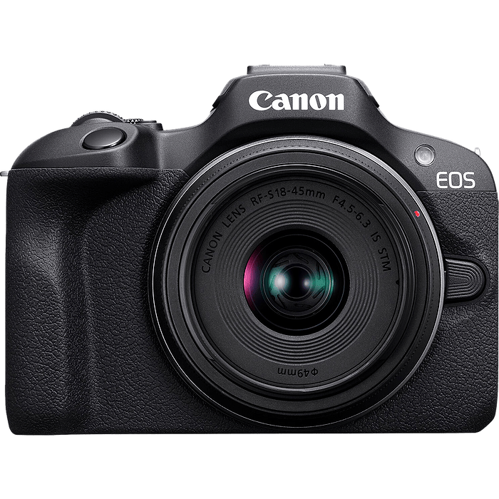 מצלמה דיגיטלית ללא מראה כולל עדשה Canon EOS R100 RF-S 18-45mm f/4.5-6.3 IS STM - צבע שחור שלוש שנות אחריות עי היבואן הרשמי