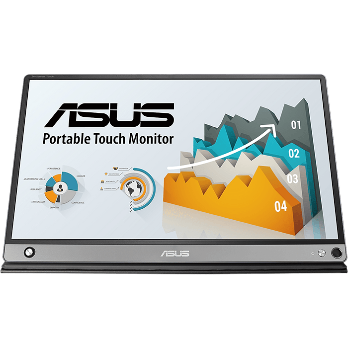 מסך מגע נייד 15.6'' Asus ZenScreen Touch MB16AMT FHD IPS USB Type-C - צבע אפור פחם שלוש שנות אחריות עי היבואן הרשמי