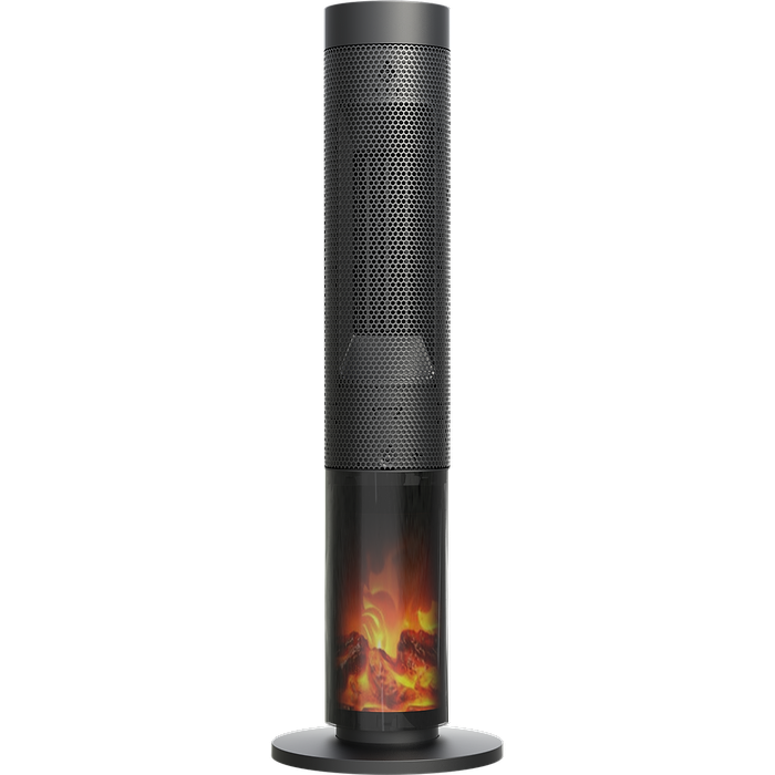 מציאות ועודפים - תנור חימום 2000W בעל גוף חימום קרמי עם תצוגת אח להבת אש Colder Leno Flame of Fire - צבע שחור אחריות עי היבואן הרשמי