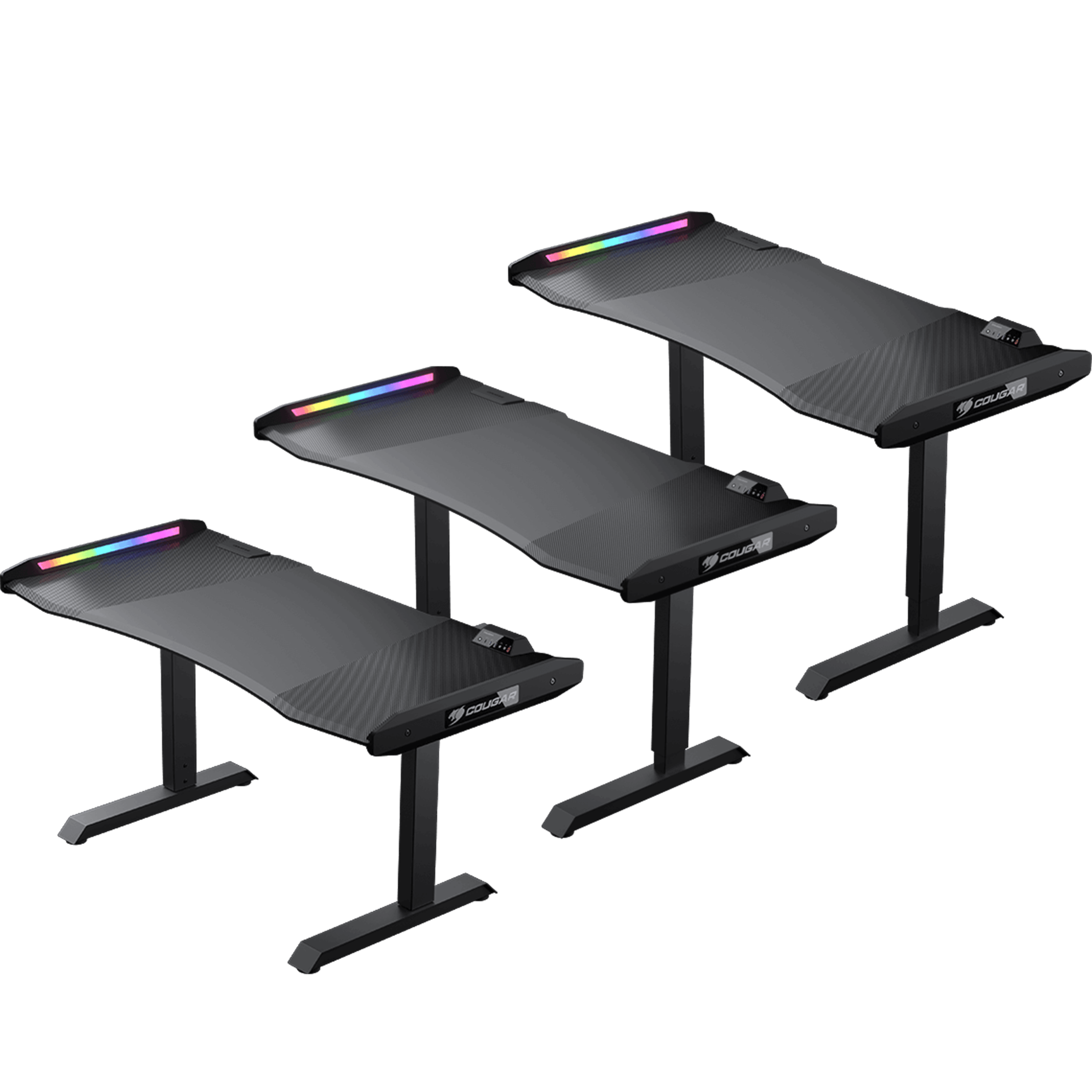 שולחן גיימינג עם תאורה Cougar Mars Pro 150 RGB + USB Hub - צבע שחור שנה אחריות ע