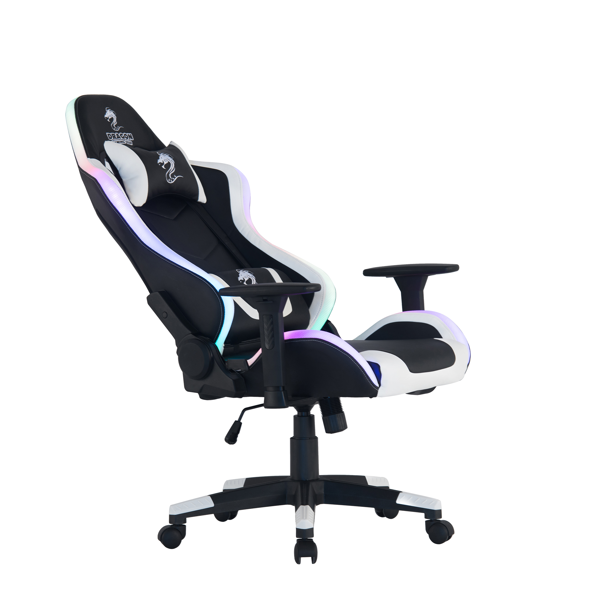 כיסא גיימינג Dragon Space - צבע שחור ולבן שנה אחריות ע