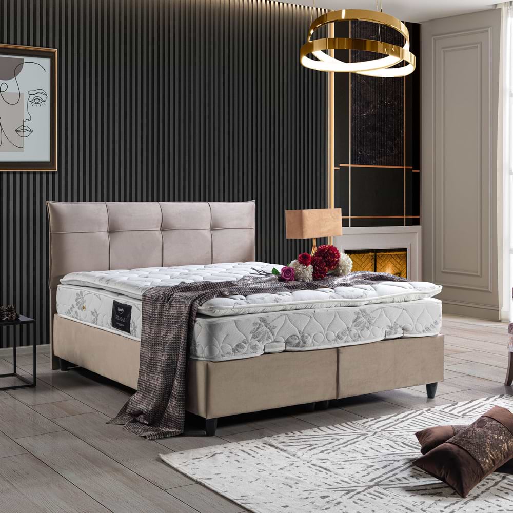 מיטה זוגית 160/200 עם ארגז מצעים Home Decor עינת קרם