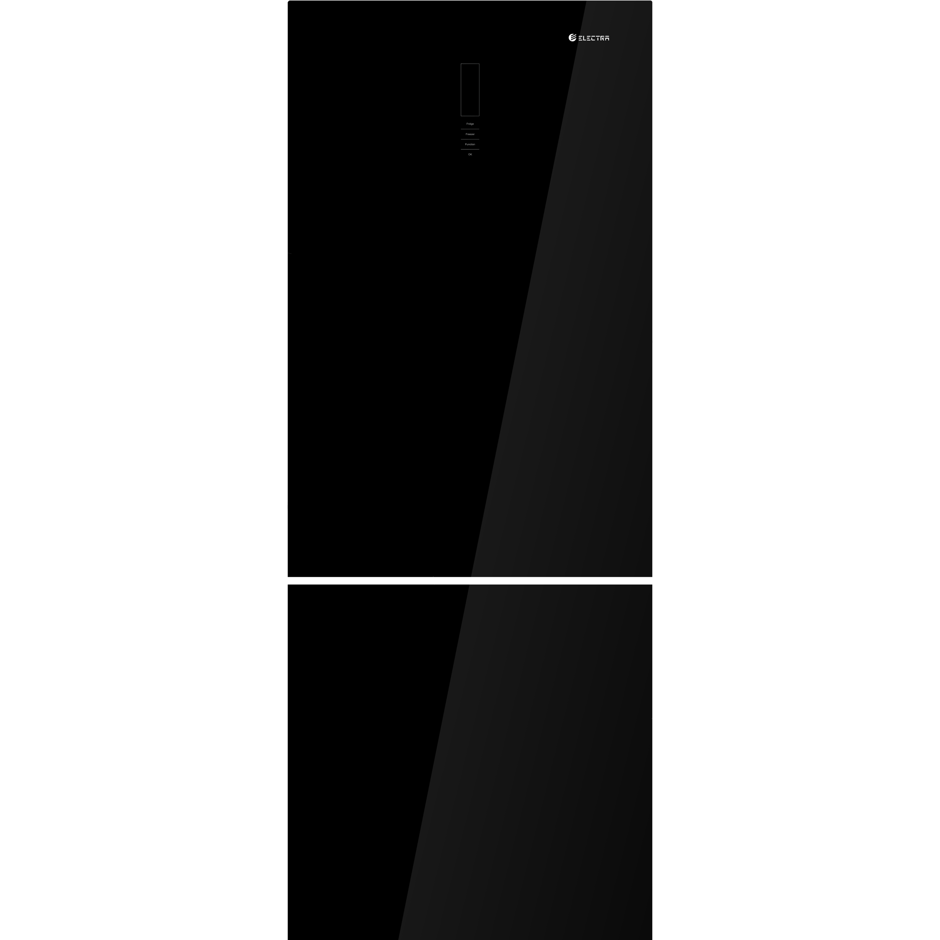 מקרר מקפיא תחתון 442 ליטר Electra EL4530GBL - גימור זכוכית שחורה אחריות ע