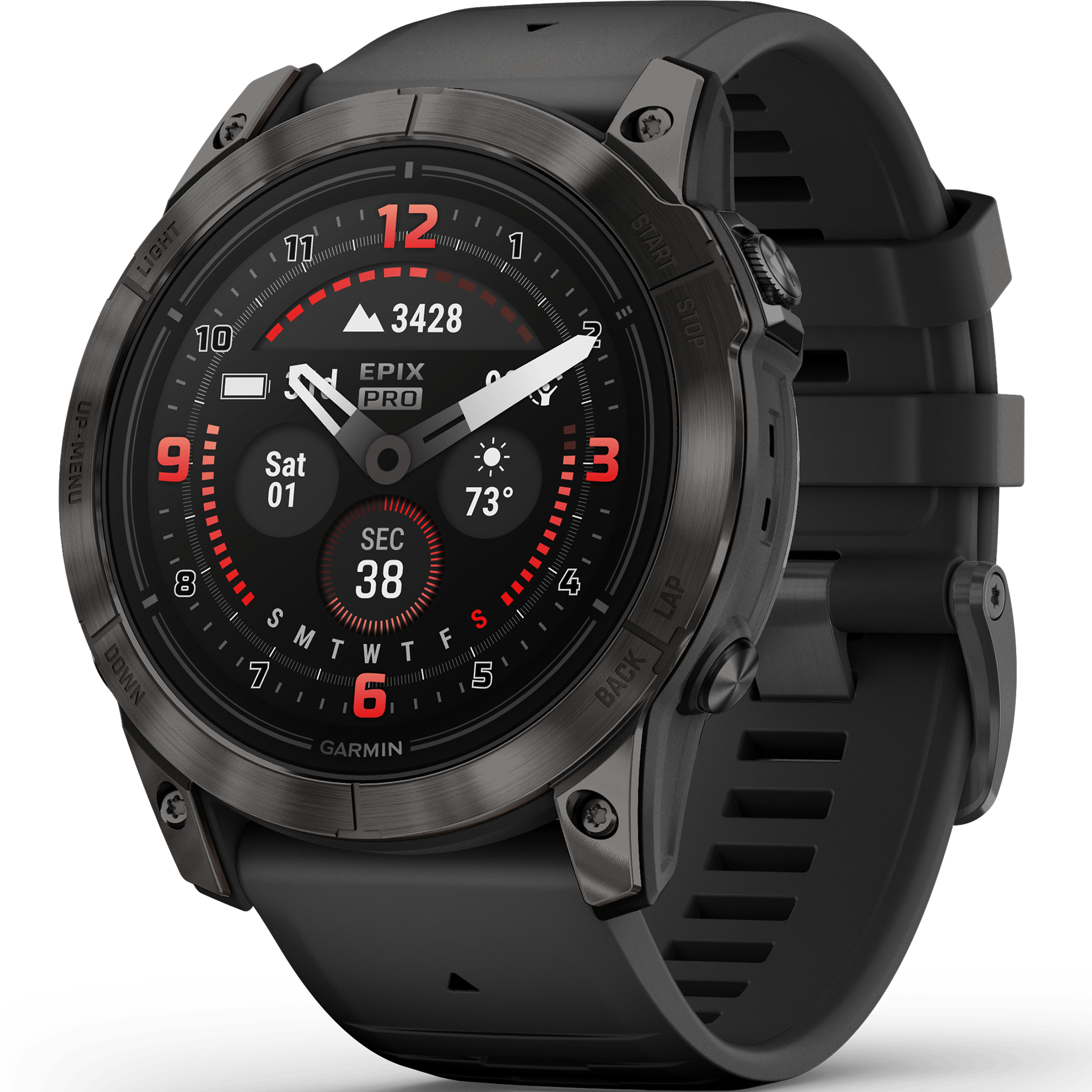 שעון ספורט חכם Garmin Epix Pro (Gen 2) Sapphire Titanium 51mm - צבע שחור פחם שנתיים אחריות ע