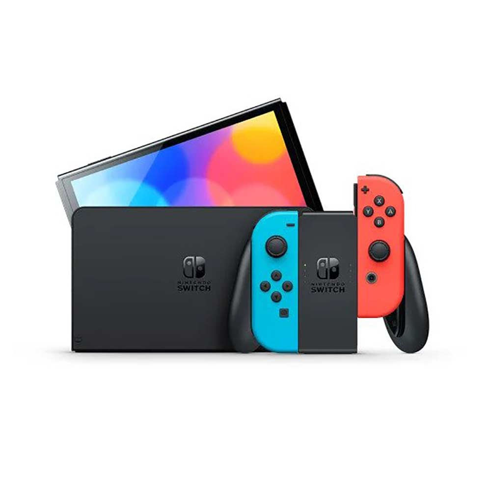 קונסולה Nintendo Switch Oled - צבע כחול עם אדום שנתיים אחריות ע