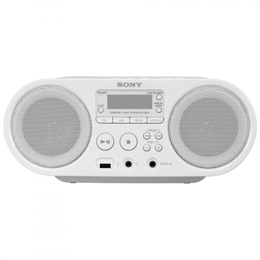 רדיו דיסק נייד Sony ZS-PS50W - צבע לבן שנה אחריות ע