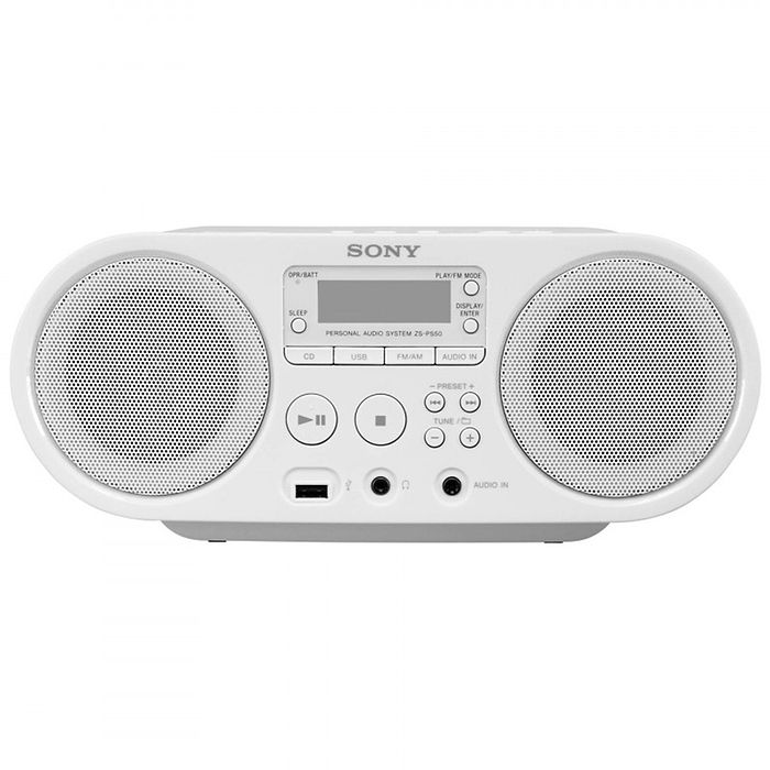 רדיו דיסק נייד Sony ZS-PS50W - צבע לבן שנה אחריות עי היבואן הרשמי 