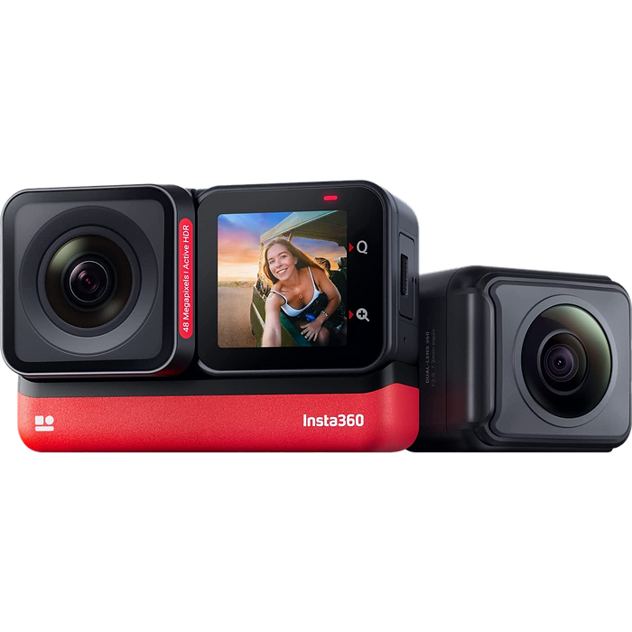 מצלמת אקסטרים 360° Insta360 One RS Twin Edition 48MP 4K - צבע שחור שנה אחריות עי היבואן הרשמי