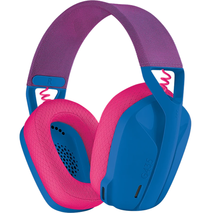 אוזניות אלחוטיות  Logitech G435 Wireless 2.4GHz/Bluetooth - צבע כחול ורוד שנתיים אחריות עי היבואן הרשמי