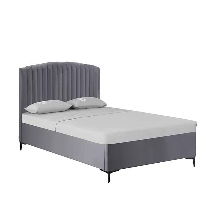 מיטה רחבה עם ארגז מצעים גילי אפור דגם Home decor