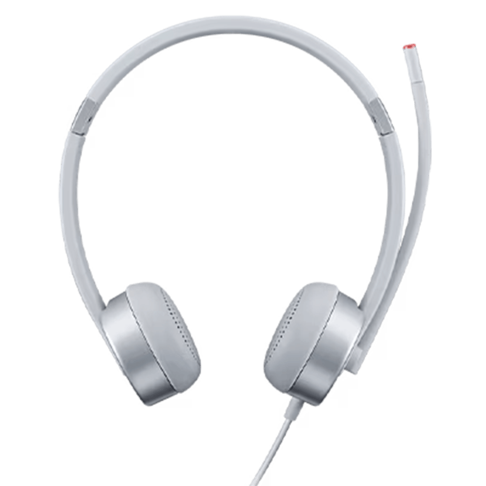 אוזניות Lenovo 100 Stereo Analogue Headset- צבע לבן שנה אחריות ע