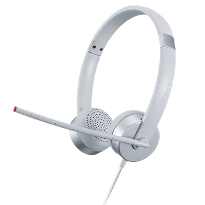 אוזניות Lenovo 100 Stereo Analogue Headset- צבע לבן שנה אחריות עי יבואן הרשמי