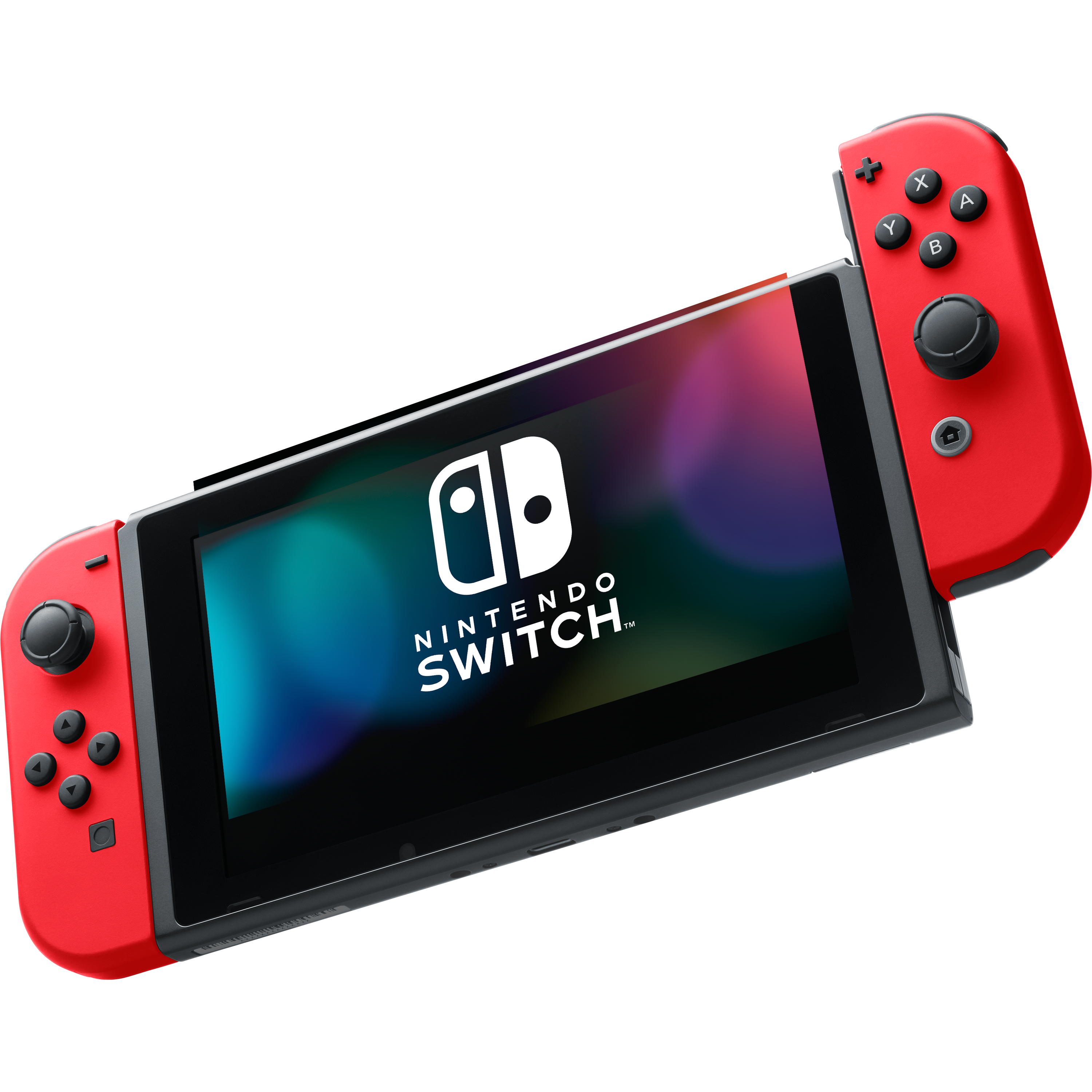 באנדל קונסולה Nintendo Switch V1.1 32GB כולל משחק Super Mario Odyssey - צבע שחור עם ג’וי-קון אדום שנתיים אחריות ע