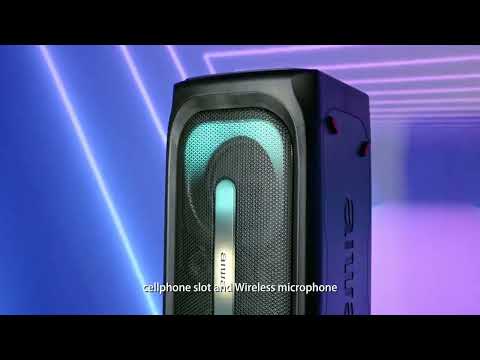 רמקול בידורית אלחוטית Aiwa X400DSP Pro 250W RMS כוללת מיקרופון אלחוטי - צבע שחור שנה אחריות ע