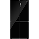 מקרר 4 דלתות מקפיא תחתון 507 ליטר Haier HRF-5800FB - גימור זכוכית שחורה אחריות ע