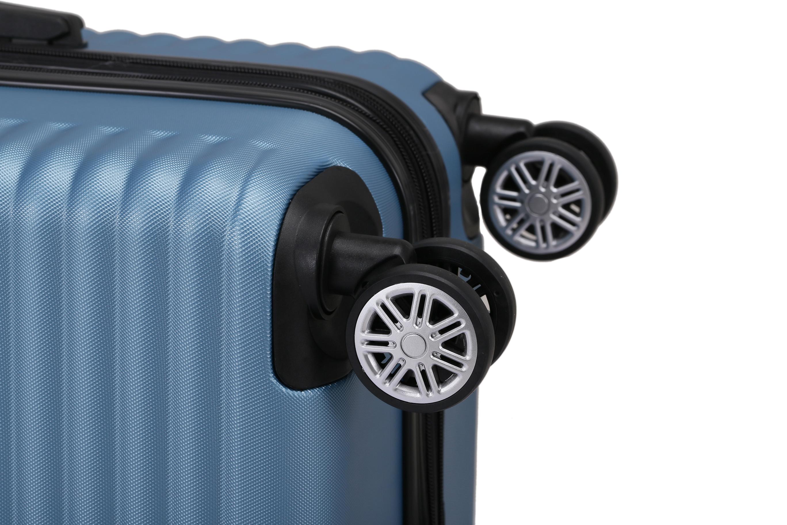 סט מזוודות קשיחות 3 יחידות מידות 28|24|20 אינץ' דגם London צבע ג'ינס Swiss Voyager - תיק איפור במתנה