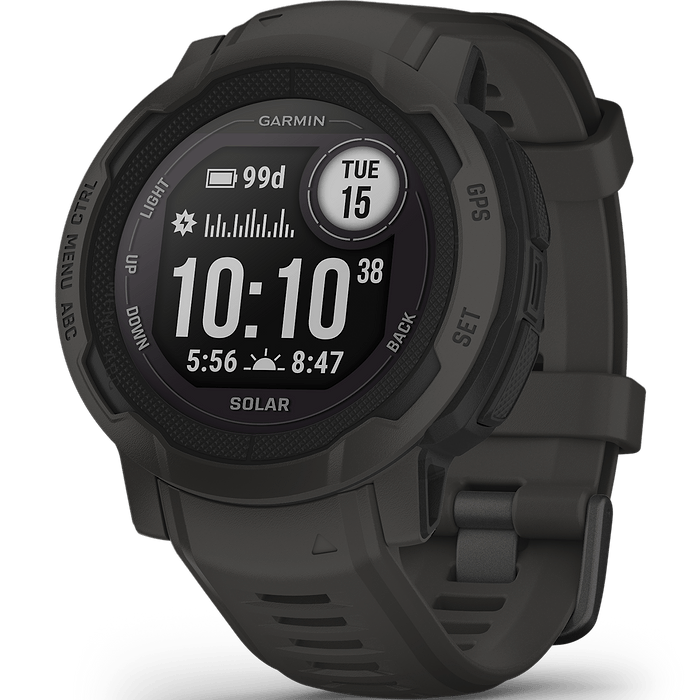 שעון ספורט חכם Garmin Instinct 2 Solar 45mm - צבע שחור גרפיט שנתיים אחריות עי היבואן הרשמי