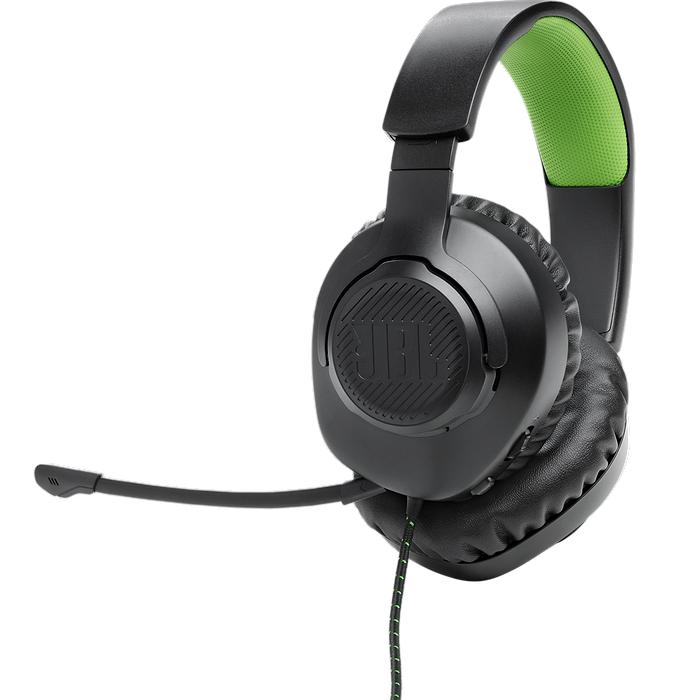 אוזניות גיימינג JBL Quantum 100p - צבע שחור ירוק שנה אחריות עי היבואן הרשמי